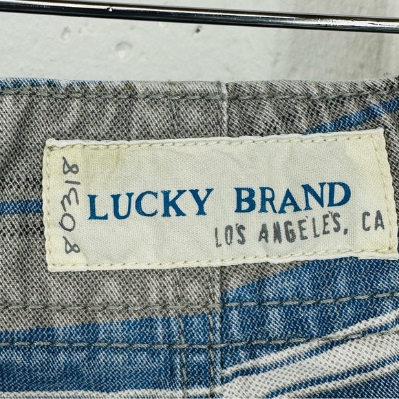 Lucky Brand Men's size 33 Gray Blue Stripe Cargo Shorts - Picture 6 of 11